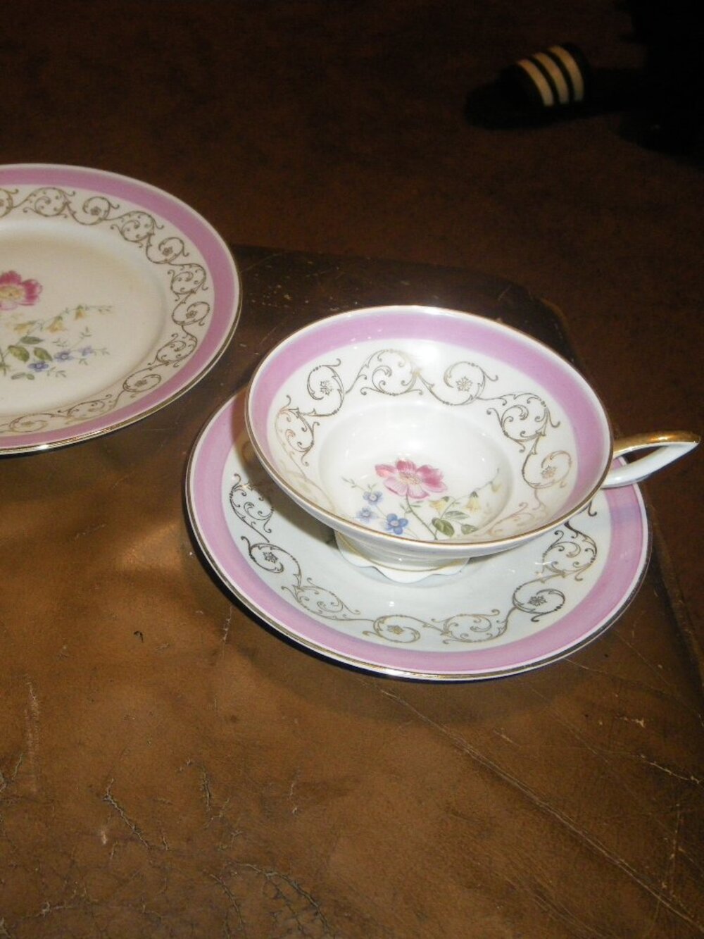 Vintage Plankenhammer Floss Bavaria Tea Cup Saucer & Luncheon Plate Set Floral